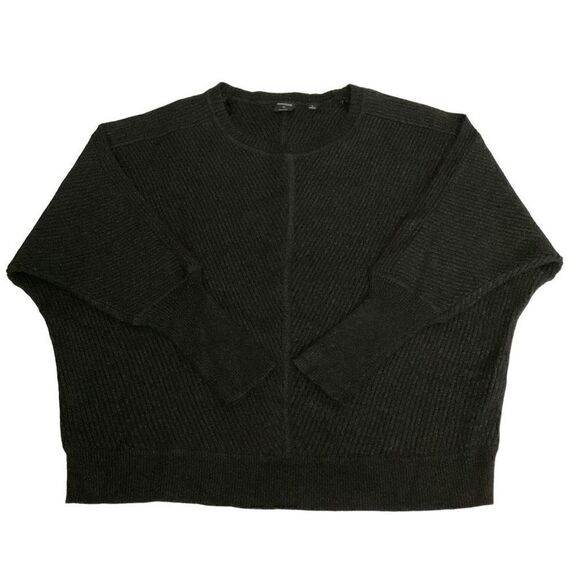 Devotion by Cyrus Sweater Crew Neck Black White Heather Batwing Sleeves Large - Picture 7 of 11